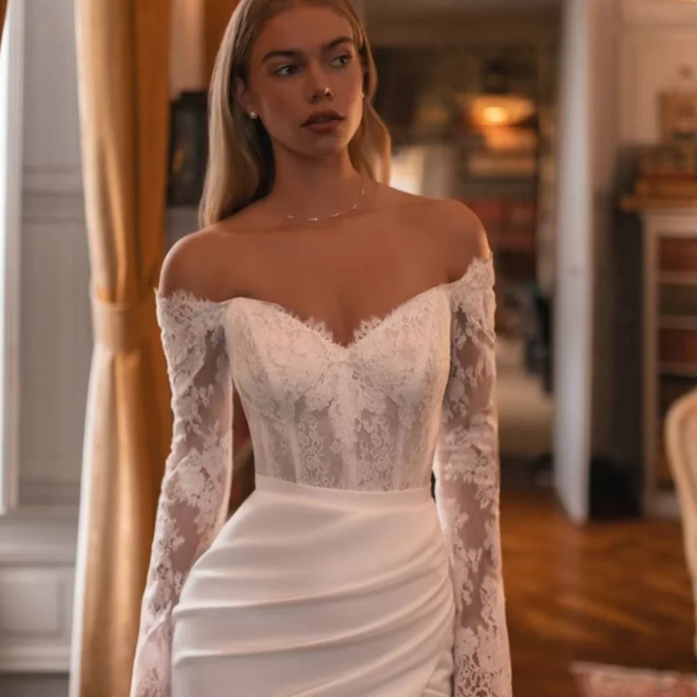 Regal High Split Bridal Dress