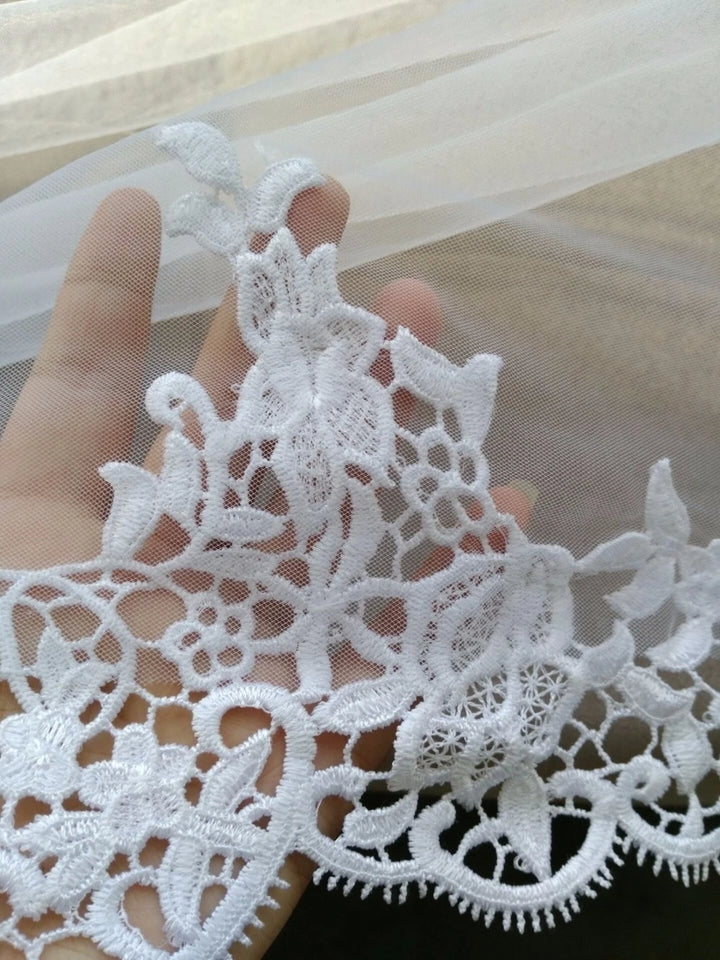 Luxurious Cathedral Lace Edge Wedding Veil