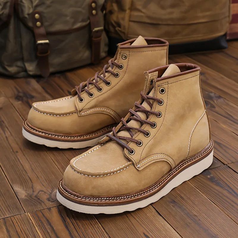 Stylish Cowhide Hiking Boots