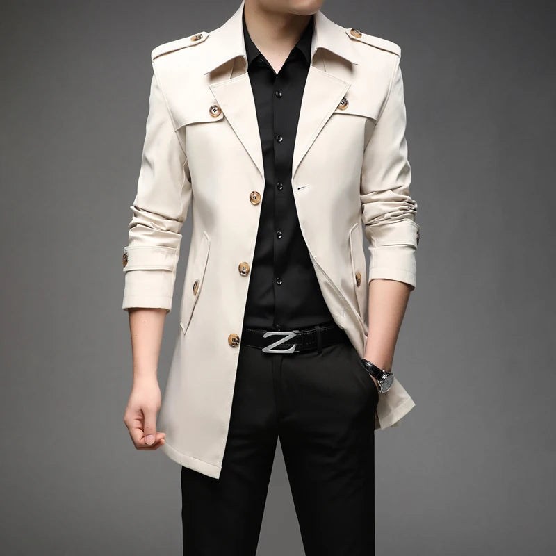 England Style Long Trench Coat