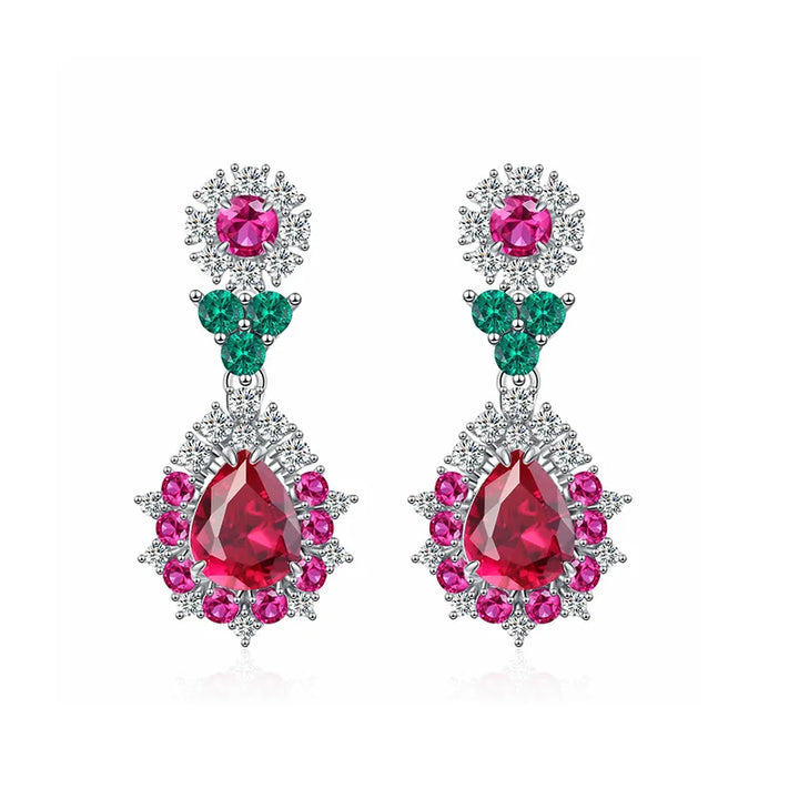 Delicate High Carbon Ruby Earrings