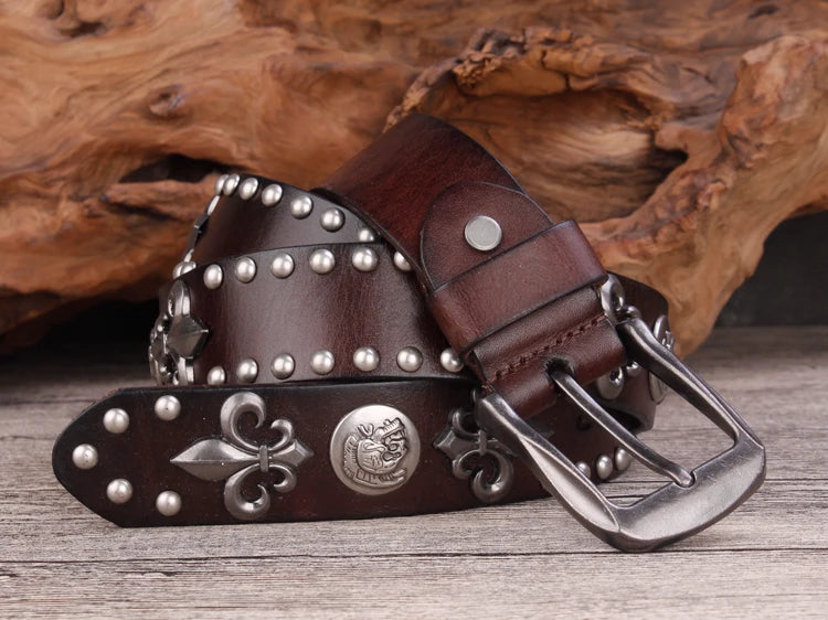 Stylish Metal Rivet Cowboy Belt