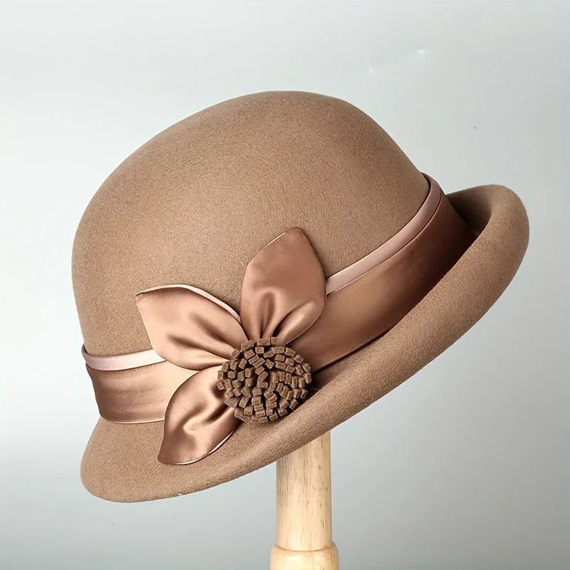 Elegant French Rolled Brim Wool Hat