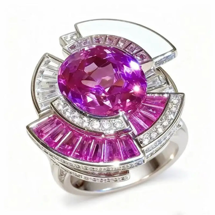 Pretty Synthetic Zircon Ring