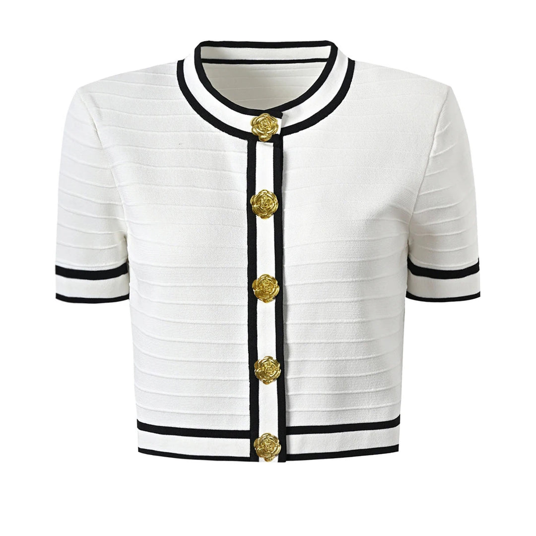 High-Quality Striped Knitted Cardigan