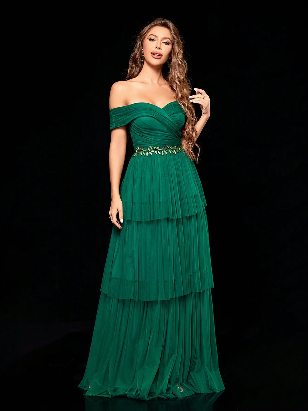 Glamorous Multi-Layer Evening Party Gown