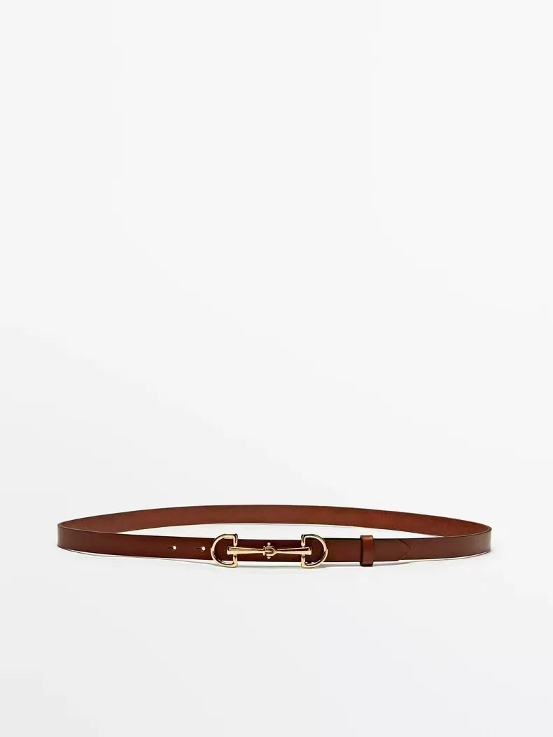 Versatile Soft Leather Thin Belt