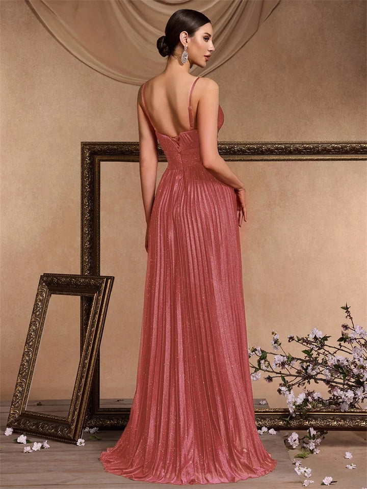 Stunning Deep V-neck Evening Gown