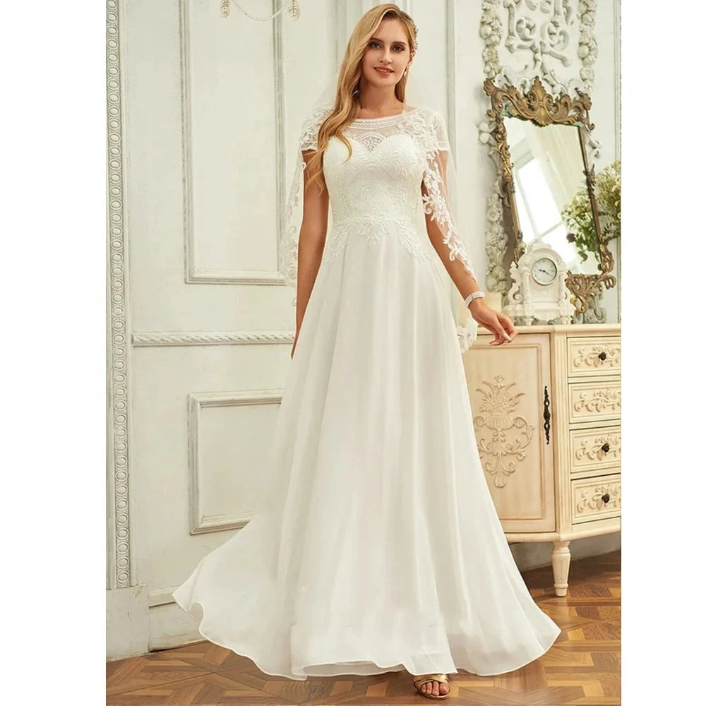 A-Line Sequined Wedding Dress