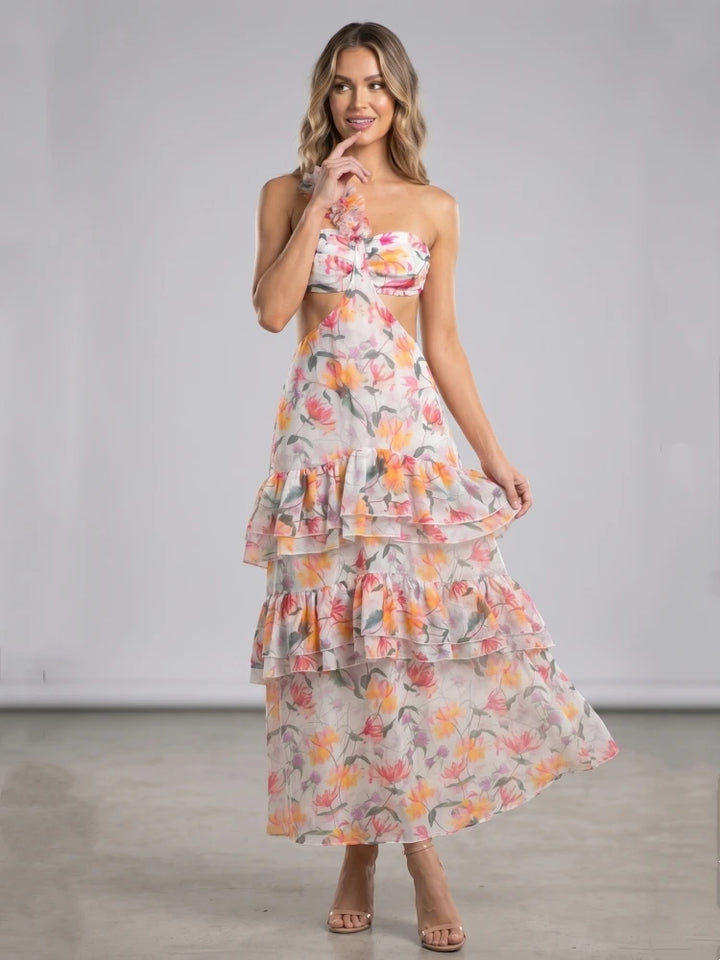 Lovely Cut-out Slim Fit Maxi Dress