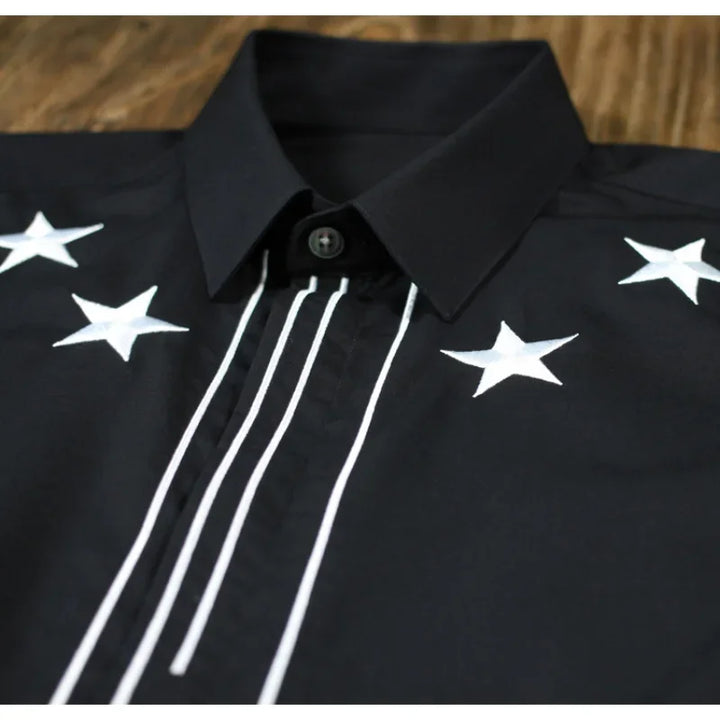 Slim Fit Vertical Line Cotton Shirt