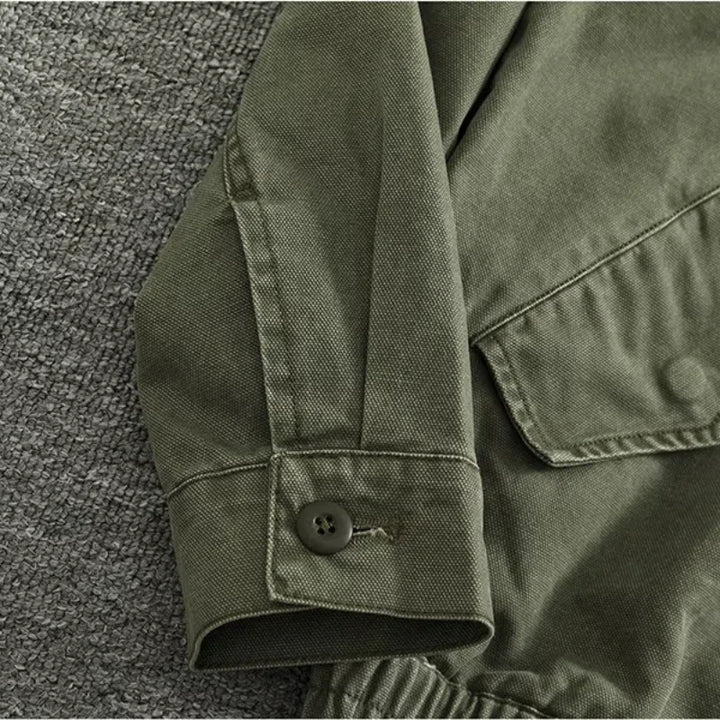 Vintage Old Washed Woven Cargo Jacket