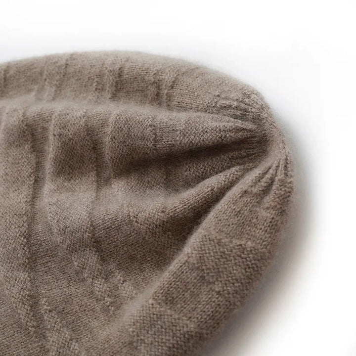 Thick Knitted Cashmere Beanie Cap