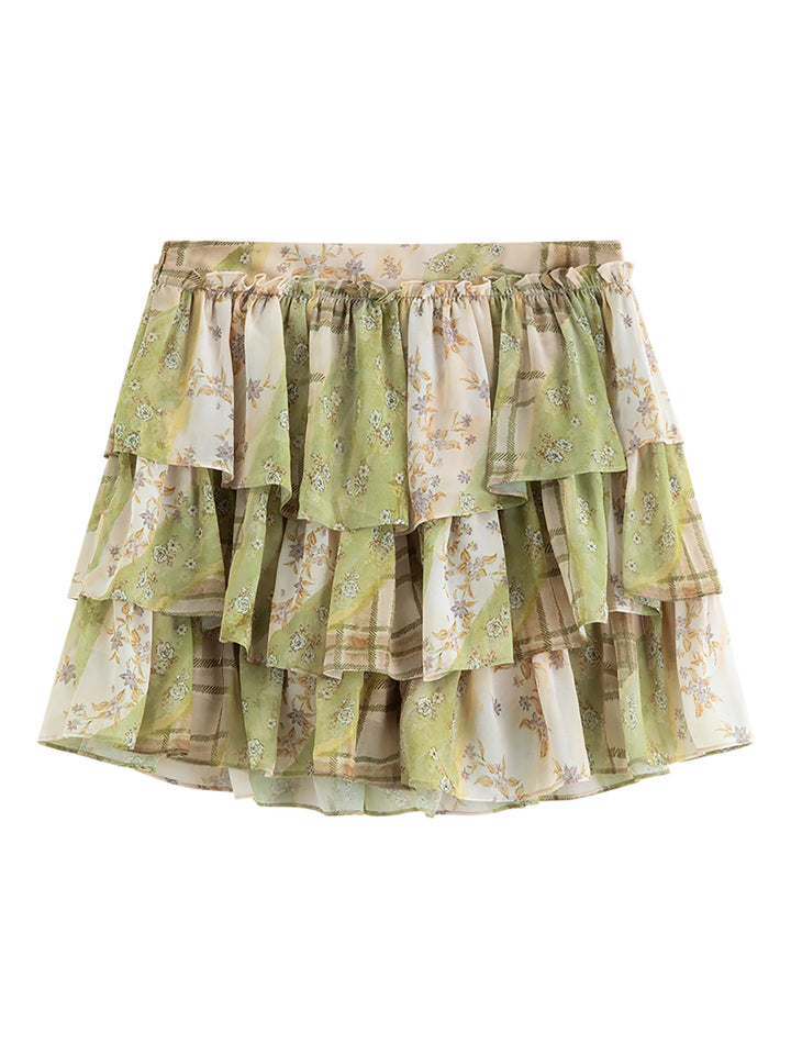 Stylish Three-Tiered Layers Skirt