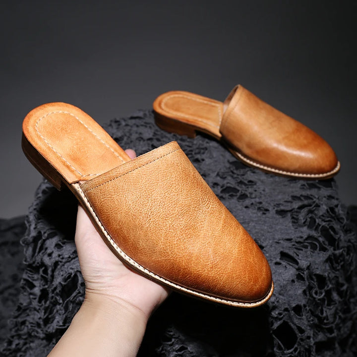 Slick Handcrafted Calf Leather Mules