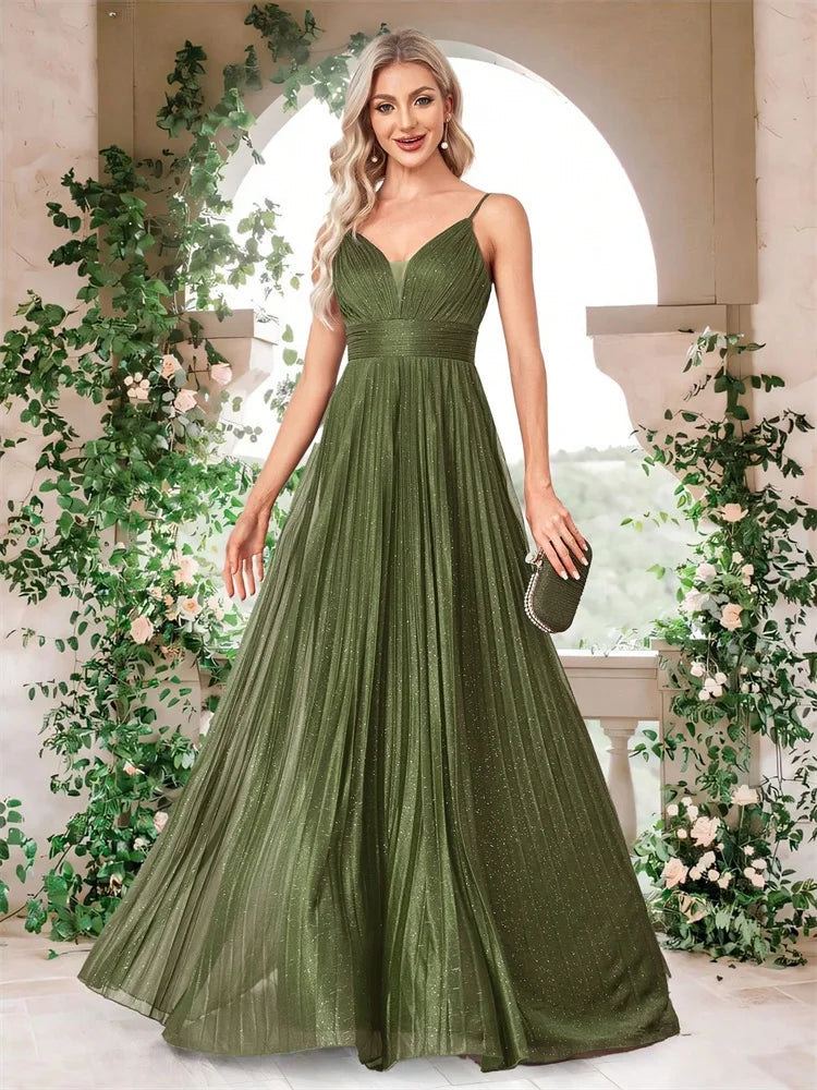 Stunning Deep V-neck Evening Gown