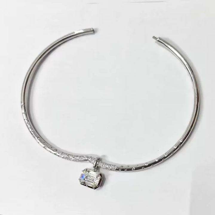 Luxury Pure Silver Torques Pendant Necklace