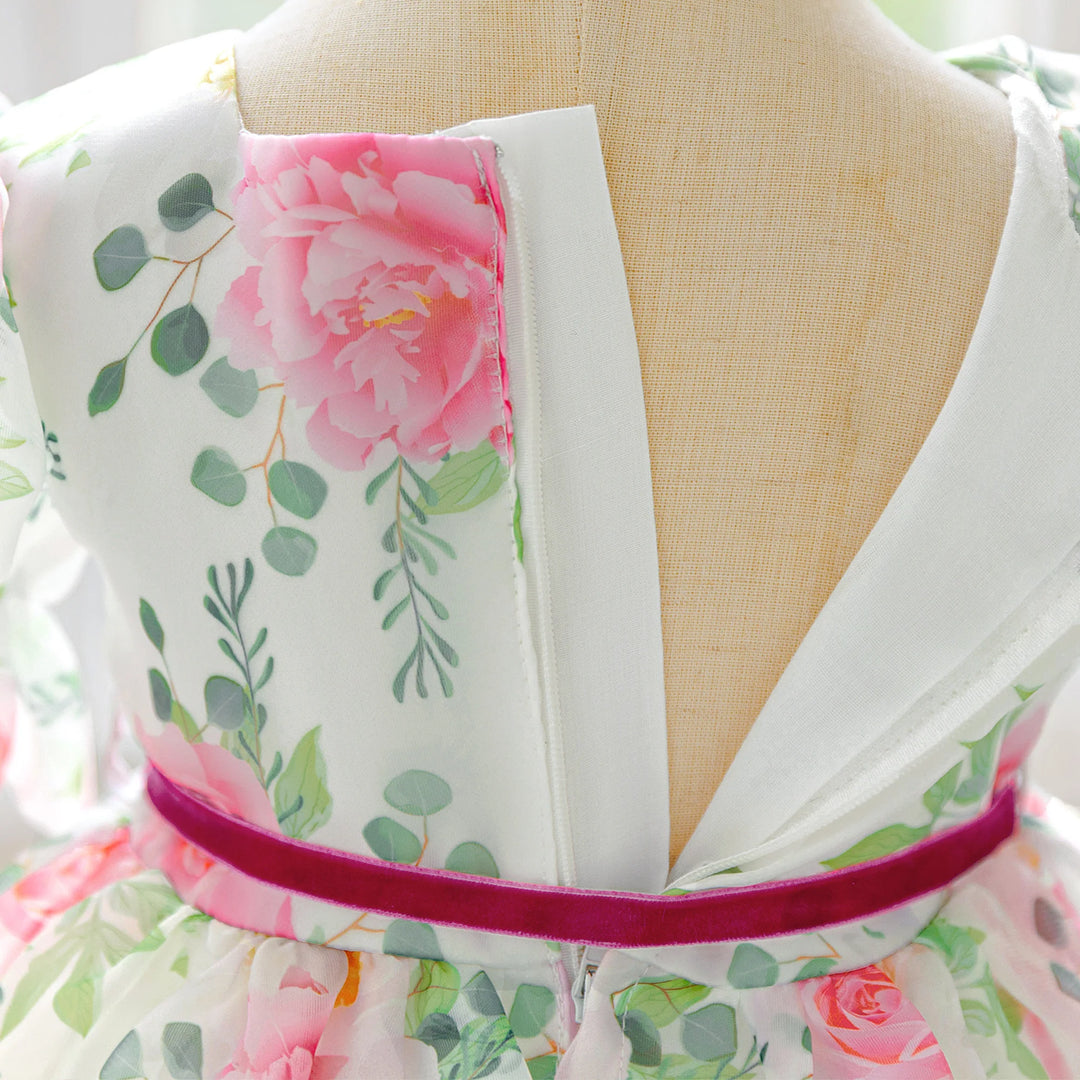Elegant Printed Flower Toddler Girl&
