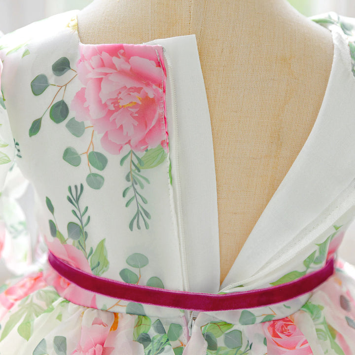 Elegant Printed Flower Toddler Girl&