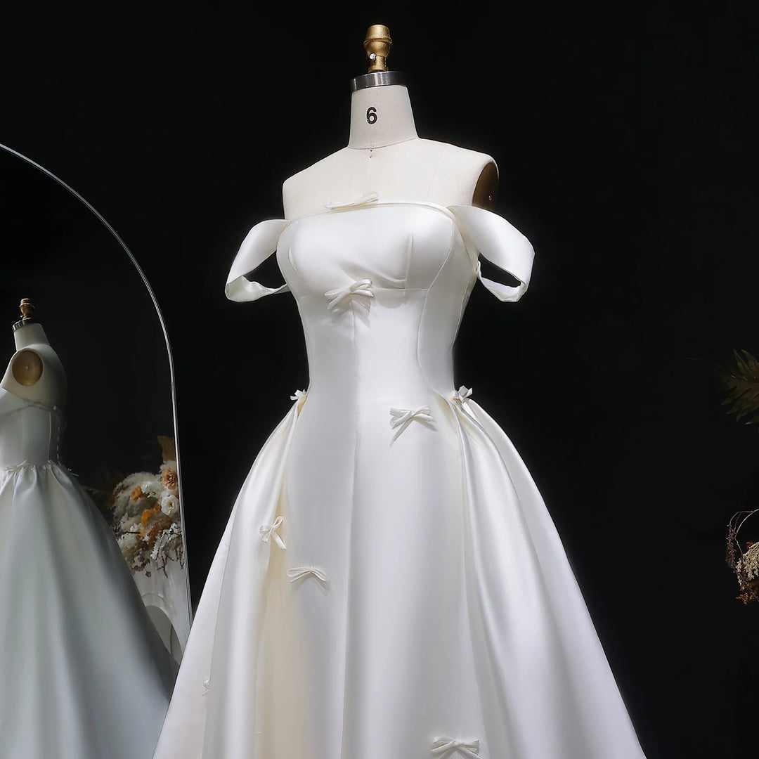 Lovely French Style Bows Bridal Dress