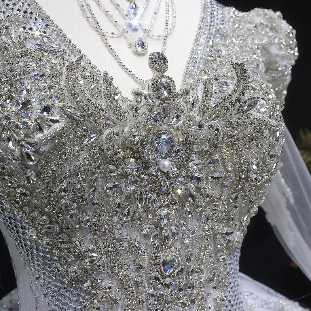 Stunning Crystal Tulle Arabic Bridal Couture