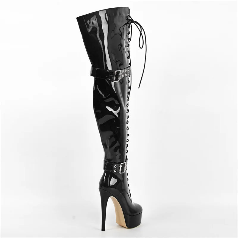 Regal Buckle Side Zipper Knee High Boots