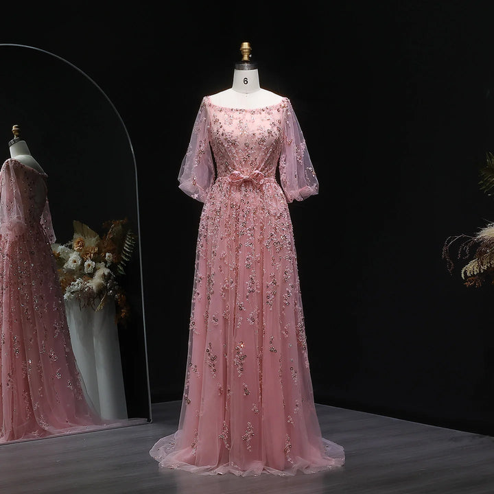 Alluring Beaded Bowknot Evening Party Dress