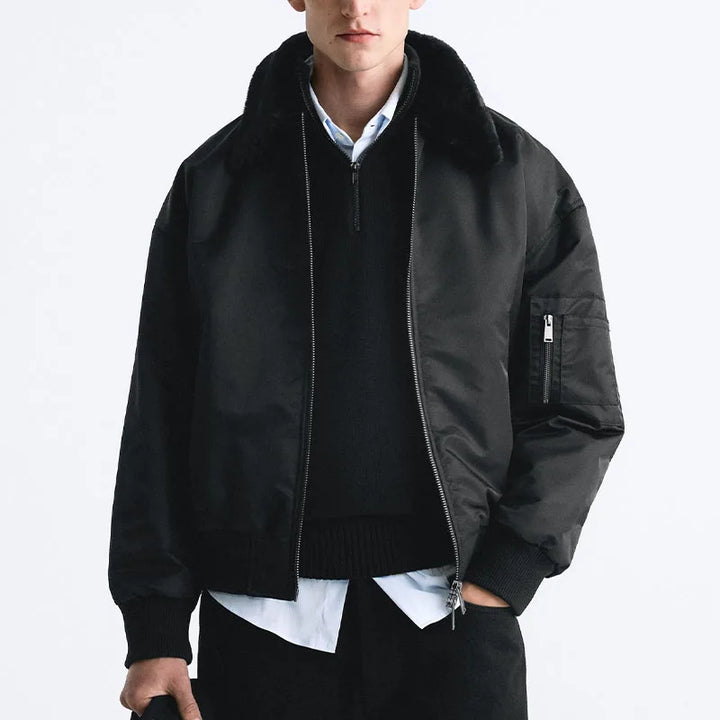 Trendy Thin Cotton Lining Pilot Coat