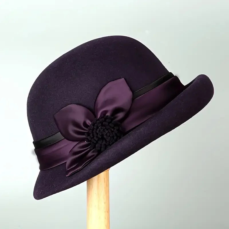 Elegant French Rolled Brim Wool Hat