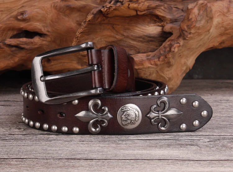 Stylish Metal Rivet Cowboy Belt