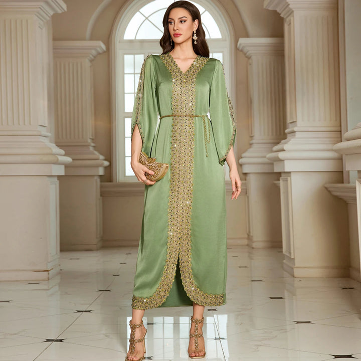 Lovely Satin Kaftan Maxi Dress