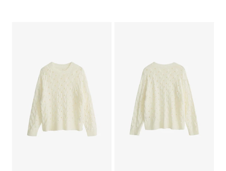 Hollow Out Knit Pullover Tops