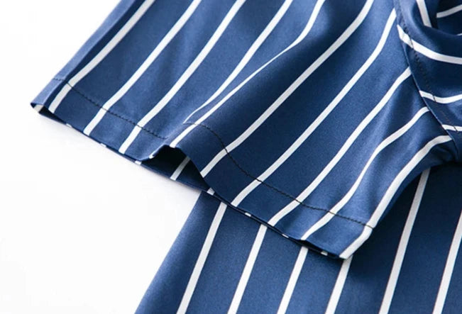 Classic Striped Real Silk Shirts