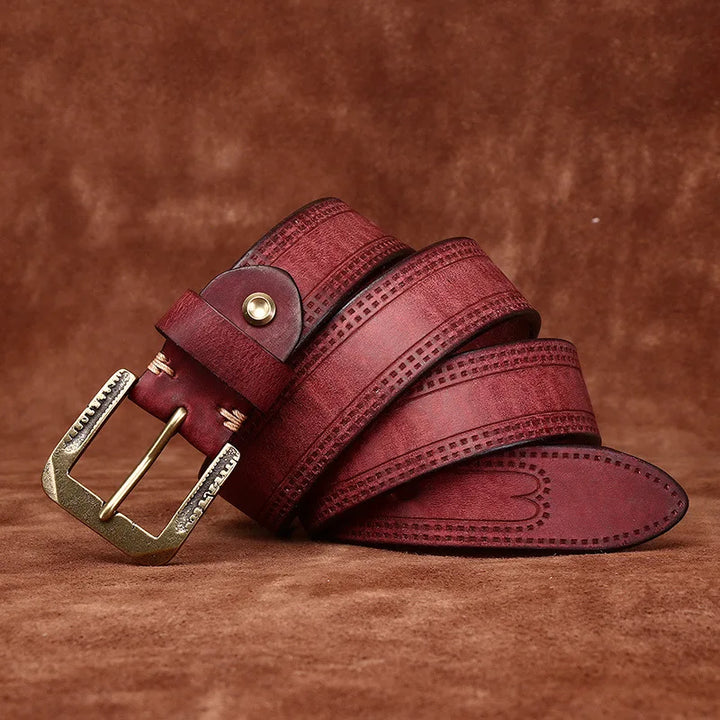 Stylish Frosted Embossed Leather Belt