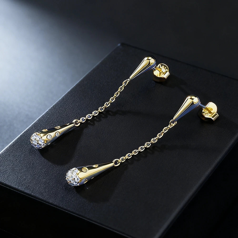 Luxury Gemstone Tassel Drop Earrings