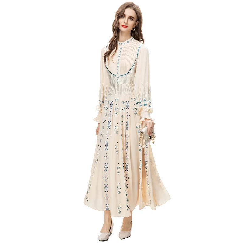 Symbol Embroidery Holiday Dress