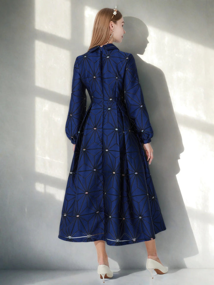 Chic Lapel Floral Printed Maxi Gown