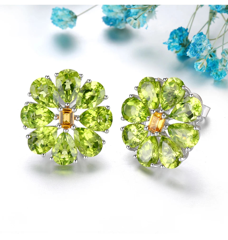 Light Luxury Natural Peridot Earrings