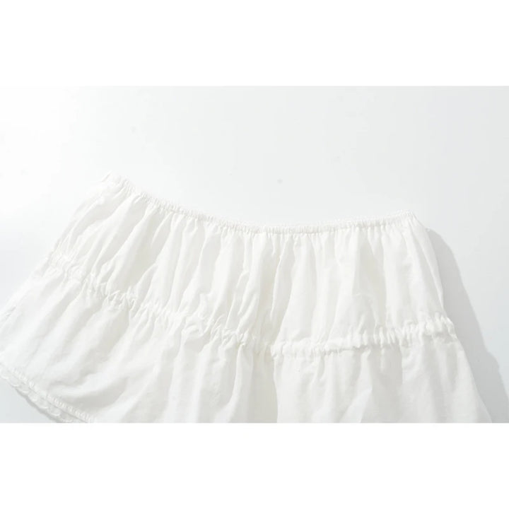 Sweet Bow Lace Trim Mini Skirt
