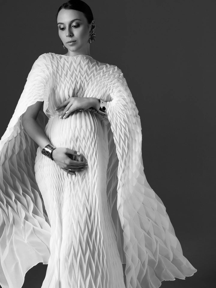 Modest Folds Maternity Photoshoots Dress