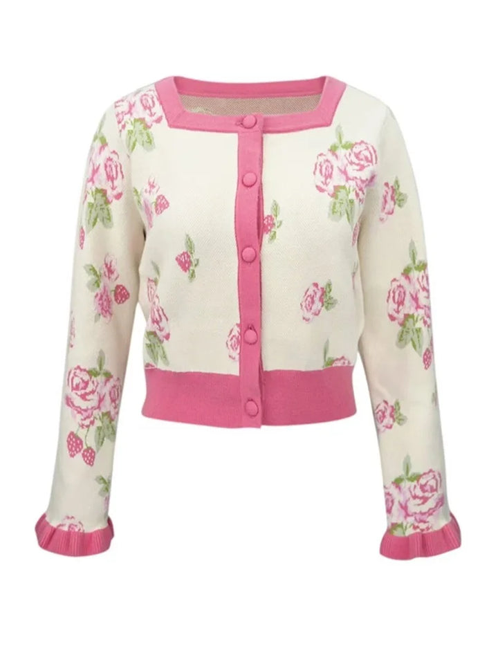 Single-breasted Embroidery Jumper