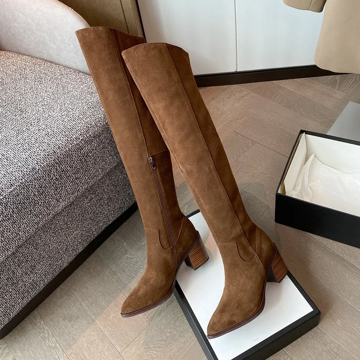 Fashionable Over Knee Suede Boots