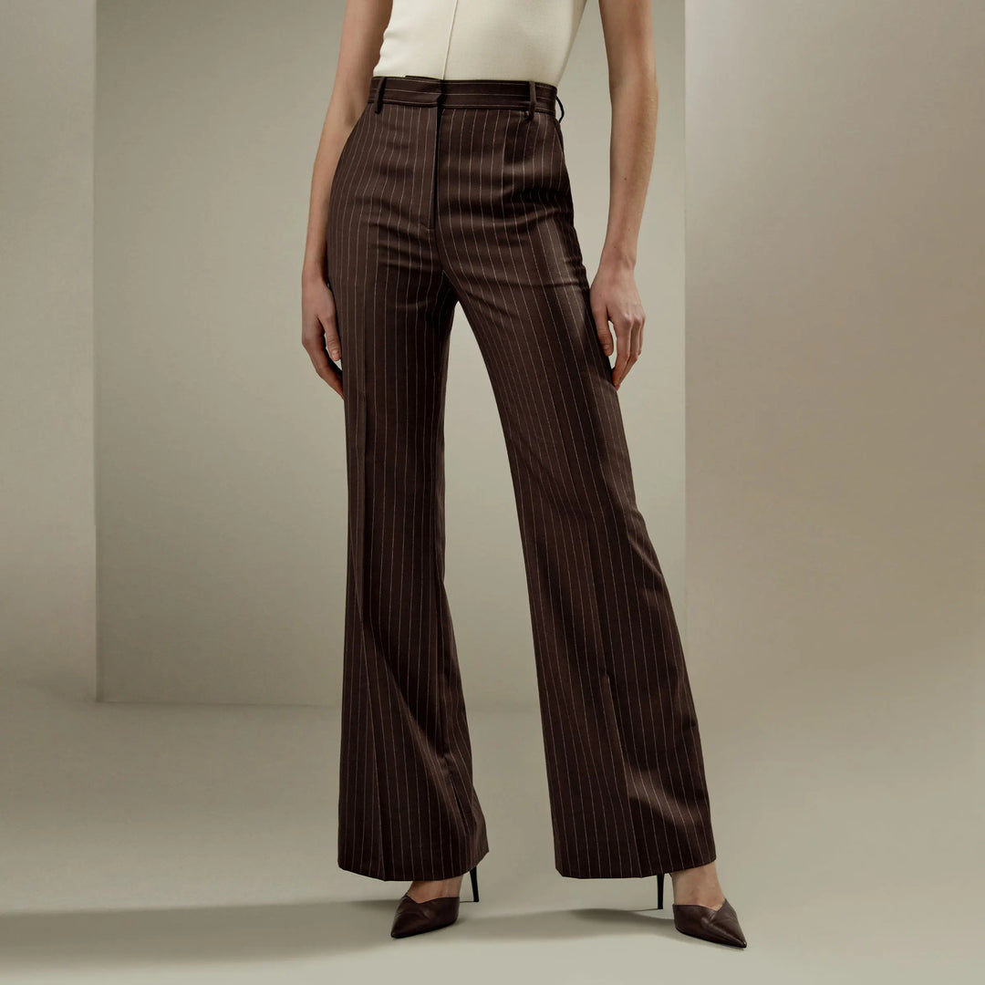 Stylish Pinstripe High-Rise Pants