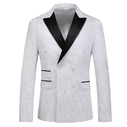 Premium Double Breasted Jacquard Blazer