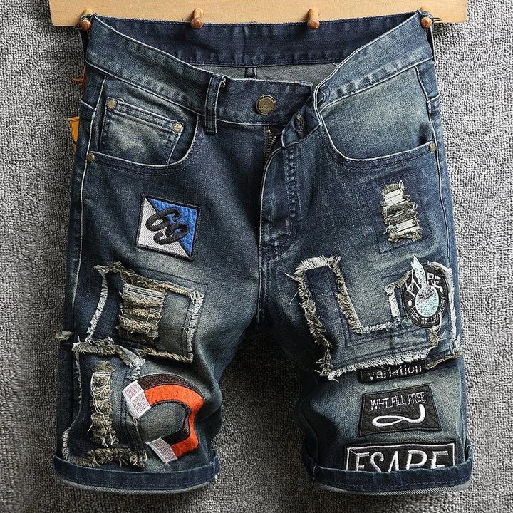 Modern Printed Loose Denim Shorts