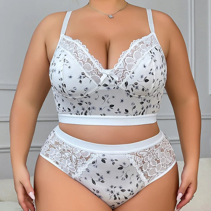 Anti-sagging Plus Size Wireless Bra Set