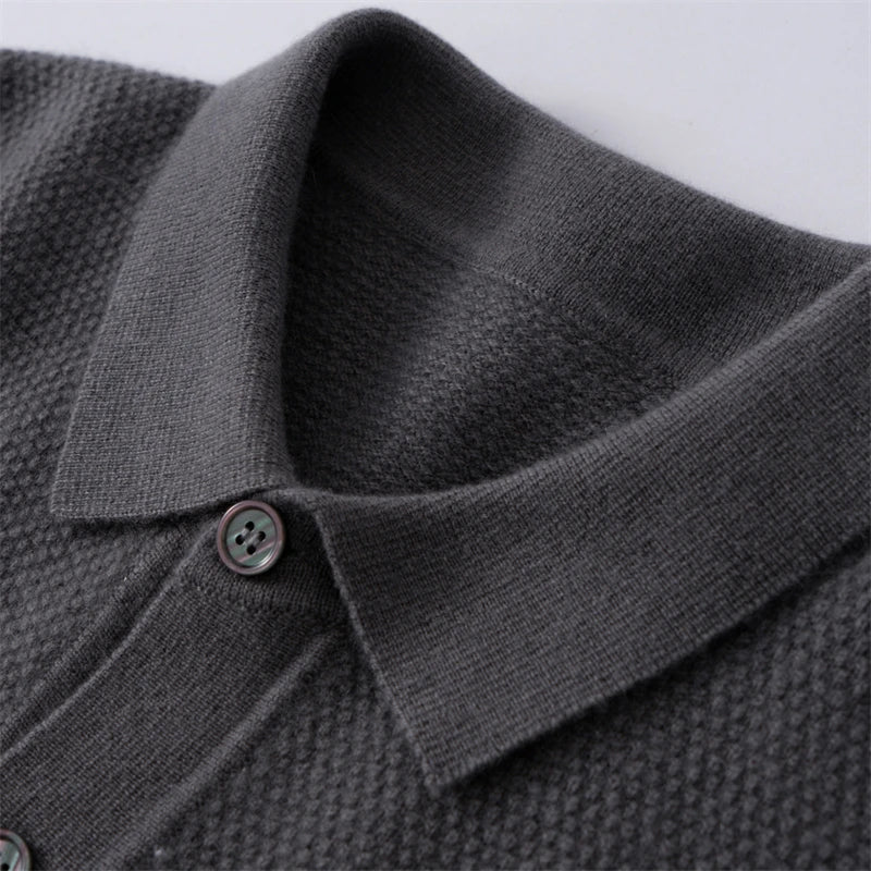 Nerdy Polo Honeycomb Knit Cardigan