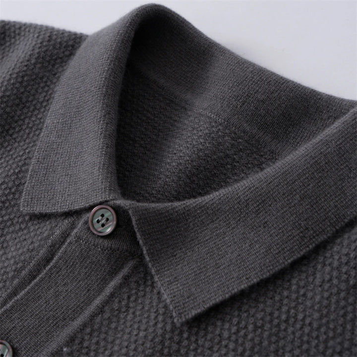 Nerdy Polo Honeycomb Knit Cardigan