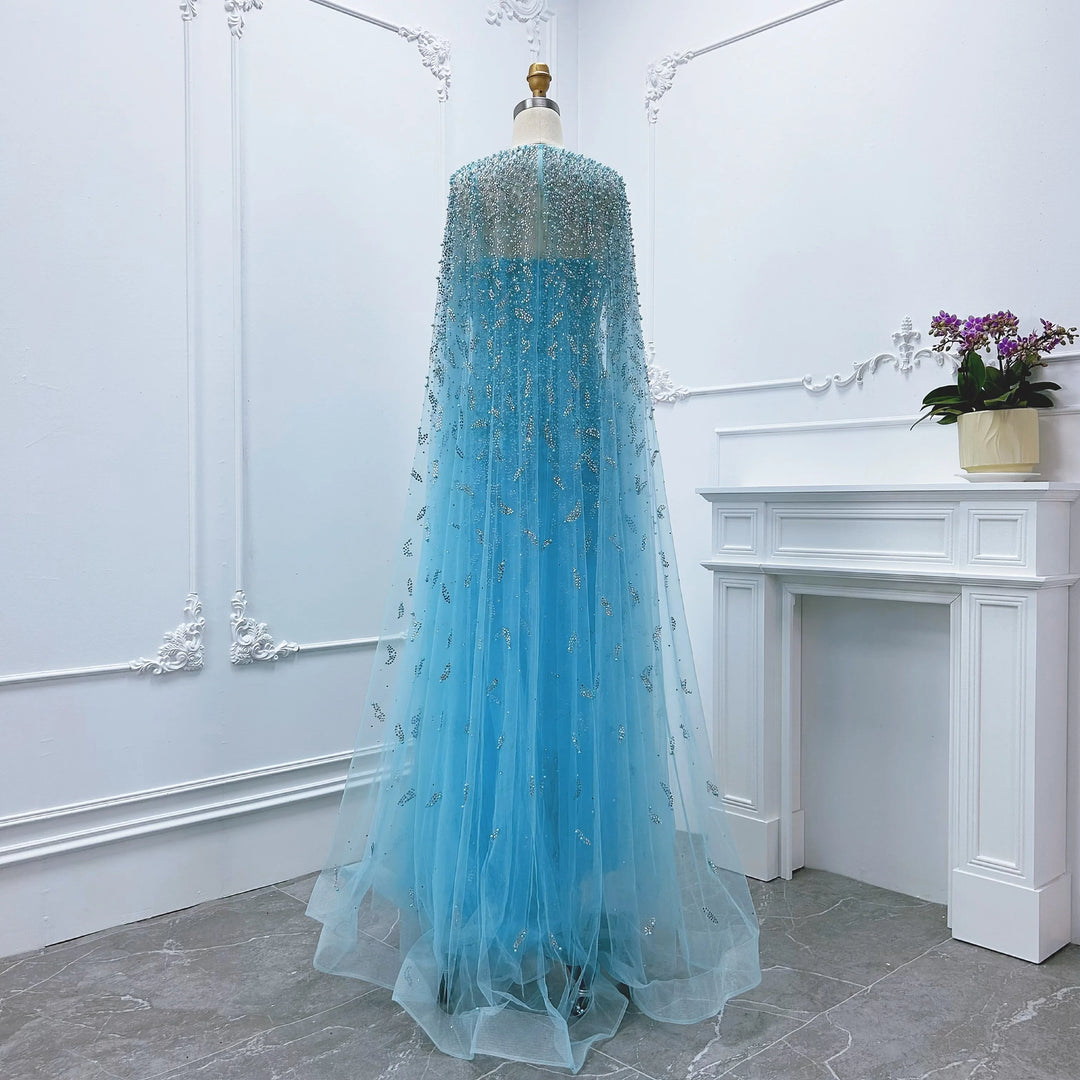 Pro Luxury Cape Arabic Evening Gown