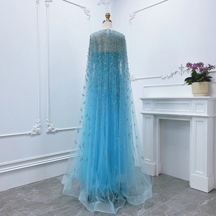 Pro Luxury Cape Arabic Evening Gown